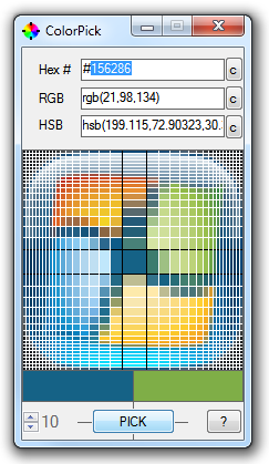 Color Pick for Windows in Opperation